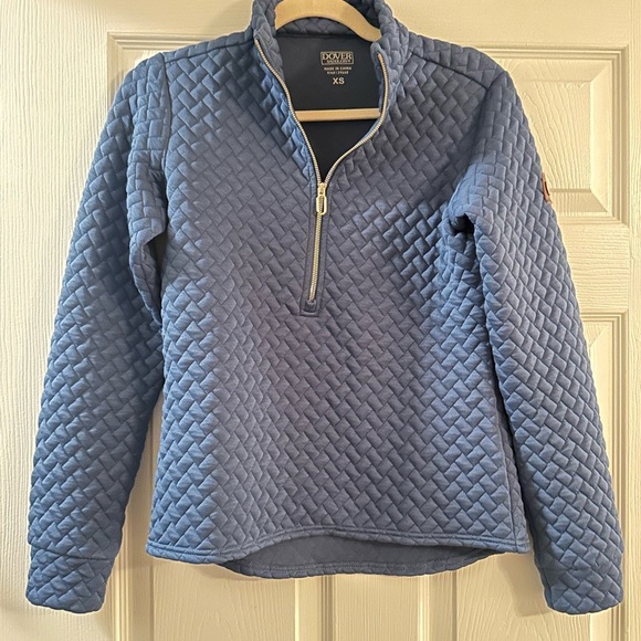 New Dover Saddlery Jordan Half-Zip Navy Quilted Sweatshirt Pullover- Retail $100 - Picture 4 of 9